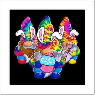 Easter Bunny Spring Gnome Easter Holding Egg Hunting Basket Posters and Art